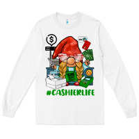 White cashier  life gnome Long Sleeve Tee - BarkalooDesign