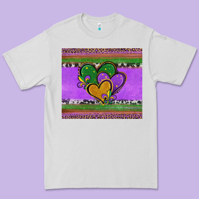 Mardi Gras Hearts And Fleur De Lis Premium Tee Designed By Jasminsmagicworld