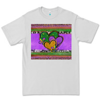 Dove Grey mardi gras hearts and fleur de lis Premium Tee - Jasminsmagicworld