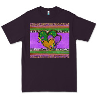 Plum mardi gras hearts and fleur de lis Premium Tee - Jasminsmagicworld