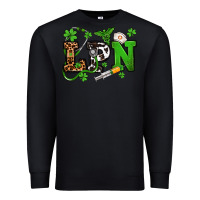 Black St. Patrick's Day LPN Premium Sweatshirt - OliviaCreatesArt
