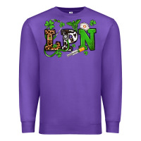 Purple St. Patrick's Day LPN Premium Sweatshirt - OliviaCreatesArt