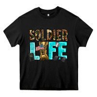 Black soldier  life Heavy Core Tee - AdoDesignShop