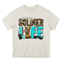 Cream soldier  life Heavy Core Tee - AdoDesignShop