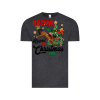 Vintage Black rockin around the christmas tree Vintage Tee - MaliasSmallBusiness
