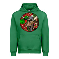 Emerald moose buck deer christmas Urban Hoodie - LillyAllenDesigns