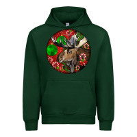 Forest Green moose buck deer christmas Urban Hoodie - LillyAllenDesigns