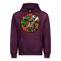 Mauve Wine moose buck deer christmas Urban Hoodie - LillyAllenDesigns
