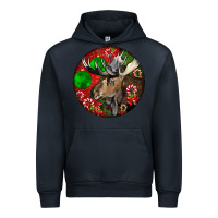 Navy moose buck deer christmas Urban Hoodie - LillyAllenDesigns