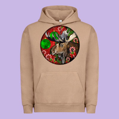 Moose Buck Deer Christmas Urban Hoodie Designed By Lillyallendesigns