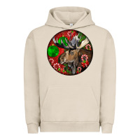 Pigment French Oak moose buck deer christmas Urban Hoodie - LillyAllenDesigns