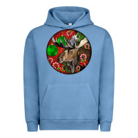 Pigment Pebble Blue moose buck deer christmas Urban Hoodie - LillyAllenDesigns