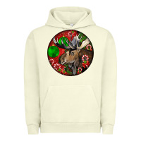 Pigment Pistachio moose buck deer christmas Urban Hoodie - LillyAllenDesigns