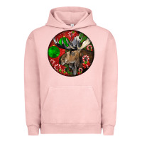 Pigment Salmon moose buck deer christmas Urban Hoodie - LillyAllenDesigns