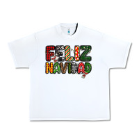 White feliz navidad Urban Heavy Tee - MaliasSmallBusiness
