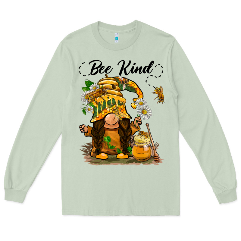 Bee Kind Gnome Long Sleeve Tee by BarkalooDesign | Teevron