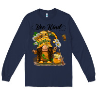 Navy bee kind gnome Long Sleeve Tee - BarkalooDesign