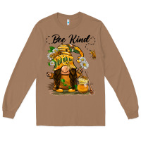 Toasted Coconut bee kind gnome Long Sleeve Tee - BarkalooDesign