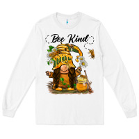 White bee kind gnome Long Sleeve Tee - BarkalooDesign