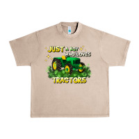 French Oak just a boy who loves tractors Urban Heavy Tee - JahusDesignShop