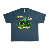 Midnight Navy just a boy who loves tractors Urban Heavy Tee - JahusDesignShop