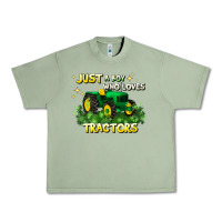 Oil Green just a boy who loves tractors Urban Heavy Tee - JahusDesignShop
