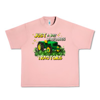 Salmon just a boy who loves tractors Urban Heavy Tee - JahusDesignShop