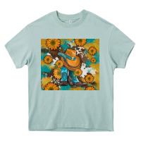 Sunflowers And Cowboy Boots With Cowhide And Glitter Tumbler Heavy Core Tee | Teevron