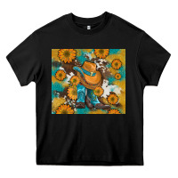 Black sunflowers and cowboy boots with cowhide and glitter tumbler Heavy Core Tee - Artiststas