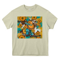 Mossy sunflowers and cowboy boots with cowhide and glitter tumbler Heavy Core Tee - Artiststas