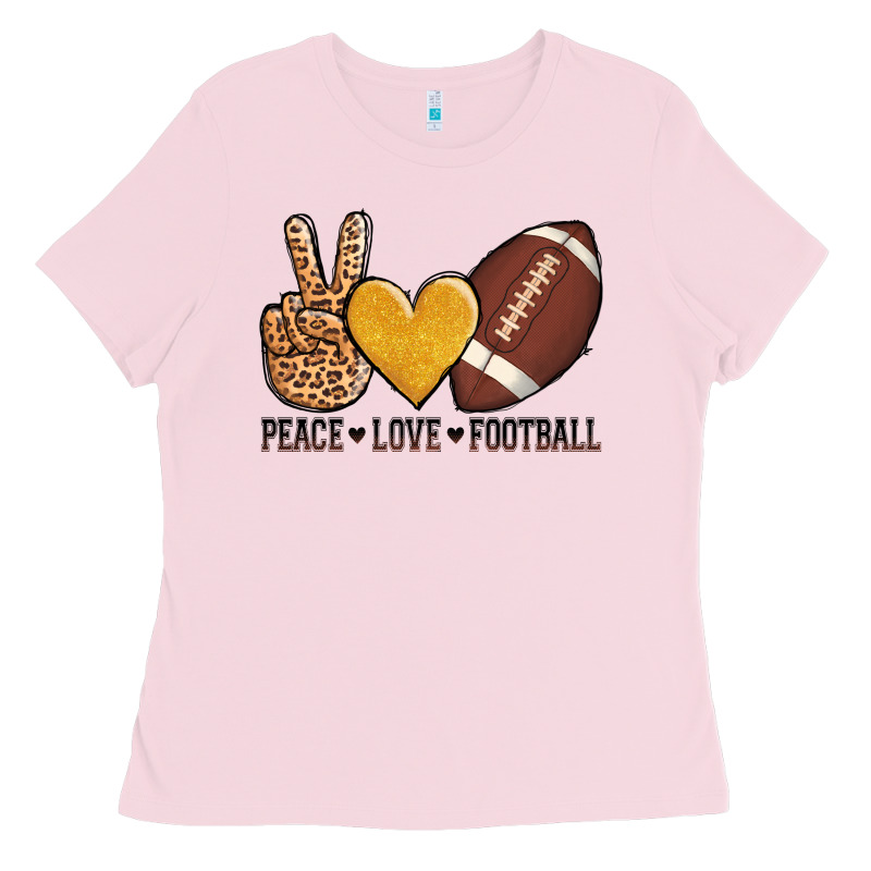 Peace Love Football Ladies Tee by AdoDesignShop | Teevron