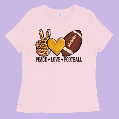 Peace Love Football Ladies Tee Designed By Adodesignshop