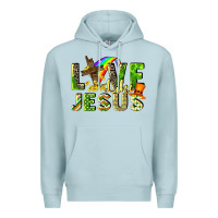 Blue Mist Love like Jesus Premium Hoodie - CowGirlArtShop