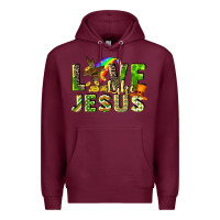 Burgundy Love like Jesus Premium Hoodie - CowGirlArtShop