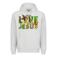 Dove Grey Love like Jesus Premium Hoodie - CowGirlArtShop