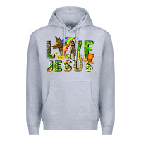 Heather Grey Love like Jesus Premium Hoodie - CowGirlArtShop