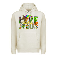Oatmeal Heather Love like Jesus Premium Hoodie - CowGirlArtShop