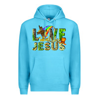 Ocean Blue Love like Jesus Premium Hoodie - CowGirlArtShop