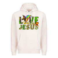 Pale Pink Love like Jesus Premium Hoodie - CowGirlArtShop