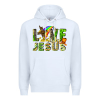 White Love like Jesus Premium Hoodie - CowGirlArtShop