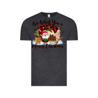 Vintage Black We whisk you a Merry Christmas Vintage Tee - NancyCooperArtShop