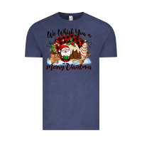 Vintage Denim We whisk you a Merry Christmas Vintage Tee - NancyCooperArtShop