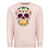 Pale Pink Cinco de mayo skull Premium Sweatshirt - FaDigitalArtStudio