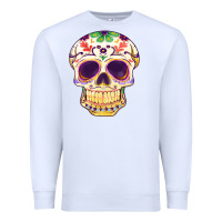White Cinco de mayo skull Premium Sweatshirt - FaDigitalArtStudio