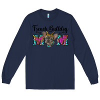 Navy french bulldog mom Long Sleeve Tee - RanaPortraitStore
