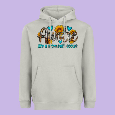 Auntie Like A Mom Only Cooler Heavyweight Hoodie Designed By Oliviacreatesart