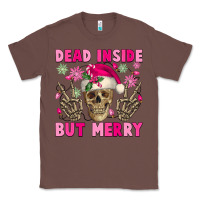 Chestnut Dead inside but merry pink Christmas skeleton Classic Tee - NancyCooperArtShop