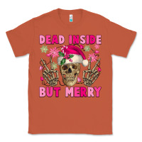 Copper Dead inside but merry pink Christmas skeleton Classic Tee - NancyCooperArtShop