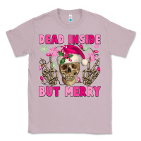 Lilac Dead inside but merry pink Christmas skeleton Classic Tee - NancyCooperArtShop
