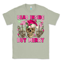 Matcha Dead inside but merry pink Christmas skeleton Classic Tee - NancyCooperArtShop